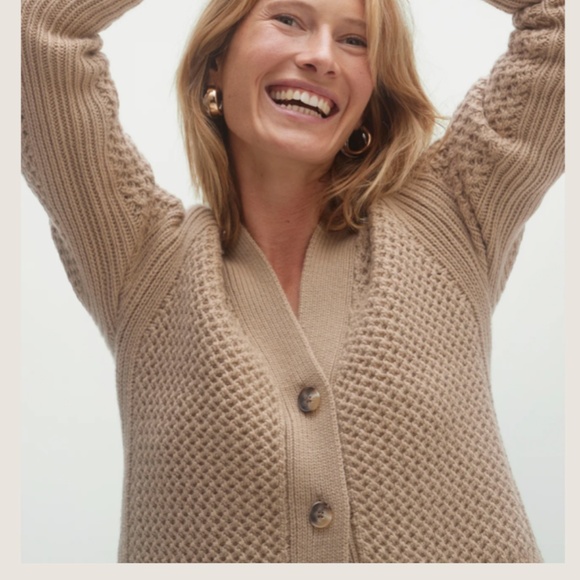 Honeycomb Knit Elena Cashmere Cardigan from NakedCashmere - Picture 3 of 13